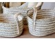 3ks oválný úložný koš z mořské trávy Loani - 48*33*24/ 40*27*21/ 32*22*19 cm Chic Antique