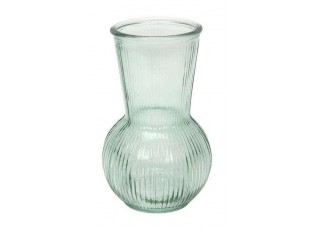 Zelená vroubkovaná skleněná váza Tilly Belly – Ø 11*18 cm