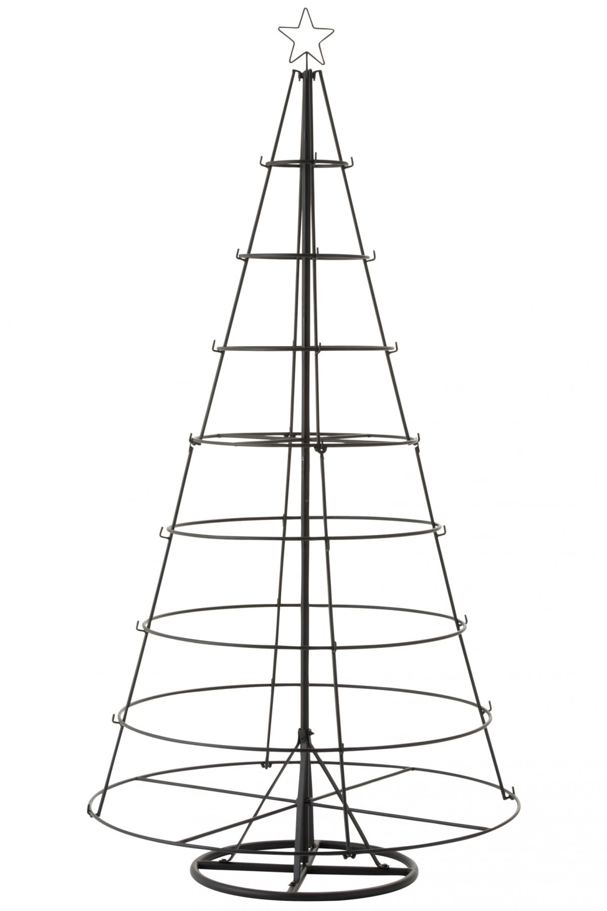 Černý vysoký kovový závěsný strom 8 pater – 94*94*188 cm