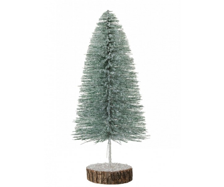Vánoční dekorativní stromeček se zeleným třpytem velký – 16*16*38 cm J-Line by Jolipa