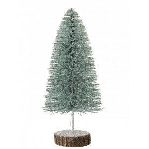 Vánoční dekorativní stromeček se zeleným třpytem velký – 16*16*38 cm