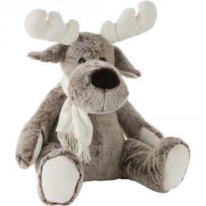 Veliký šedý plyšový los se šálou Cuddly Toy Elk – 36*31*40 cm