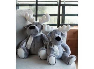 Veliký šedý plyšový los se šálou Cuddly Toy Elk – 36*31*40 cm