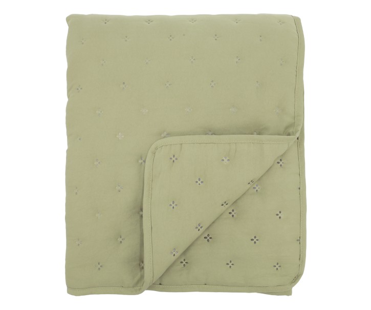 Měkká zelená prošívaná deka / přehoz Aix Soft – 180*130 cm Chic Antique