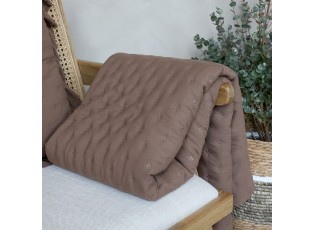 Měkká hnědá prošívaná deka / přehoz Aix Soft – 180*130 cm
