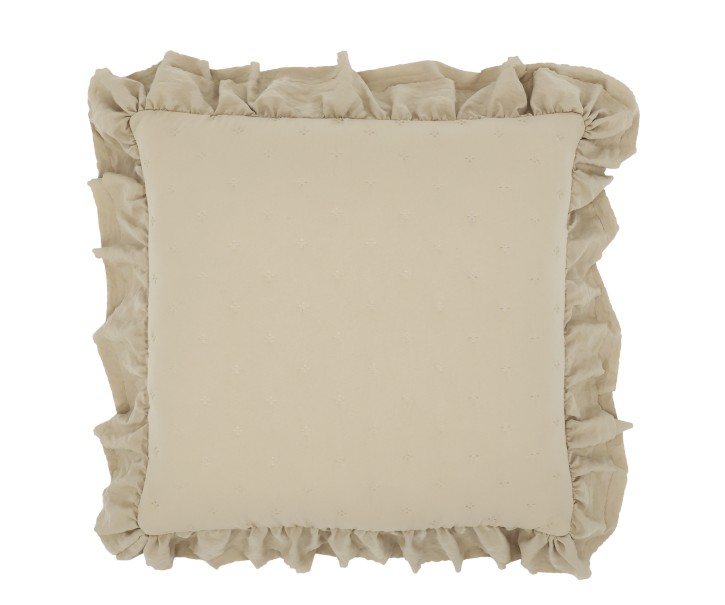 Béžový povlak na polštář s volánovým okrajem Aix Soft – 50*50 cm Chic Antique