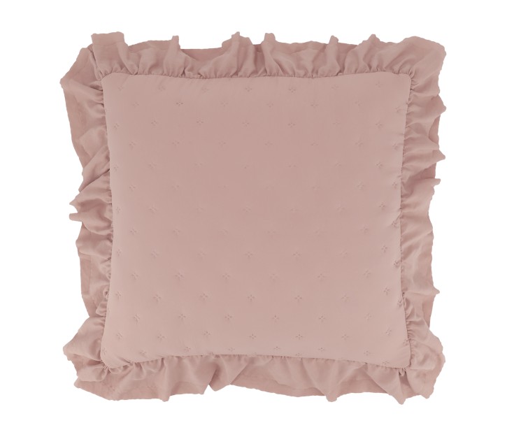 Růžový povlak na polštář s volánkovým okrajem Aix Soft – 50*50 cm Chic Antique