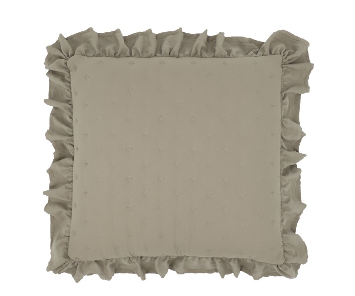 Taupe povlak na polštář s volánkovým okrajem Aix Soft – 50*50 cm Chic Antique