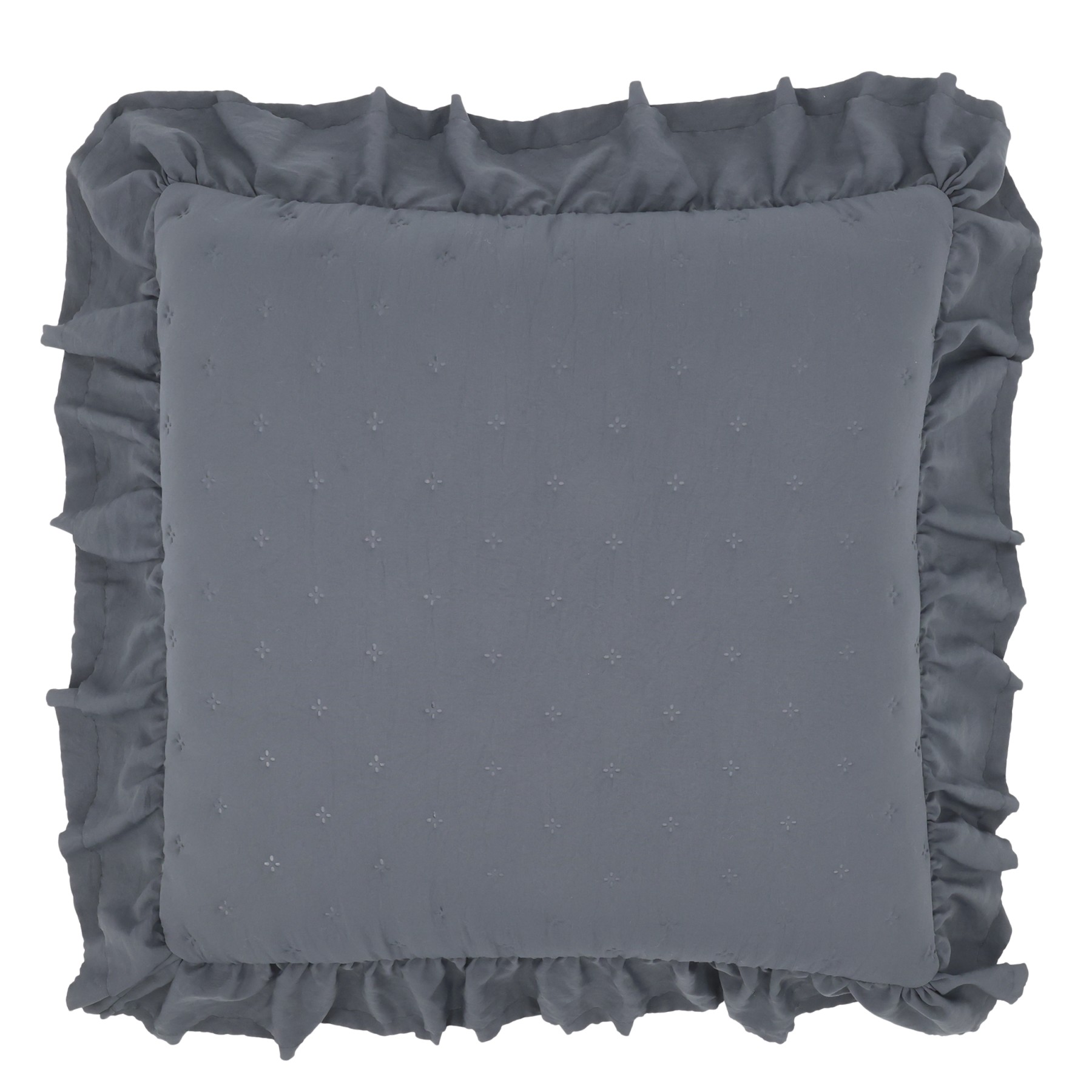 Šedý povlak na polštář s volánkovým okrajem Aix Soft – 50*50 cm