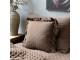 Polštářový povlak Aix Soft s volánkem hnědý a přírodní polyester – 50*50 cm Chic Antique