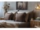 Polštářový povlak Aix Soft s volánkem hnědý a přírodní polyester – 50*50 cm Chic Antique