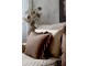 Polštářový povlak Aix Soft s volánkem hnědý a přírodní polyester – 50*50 cm Chic Antique