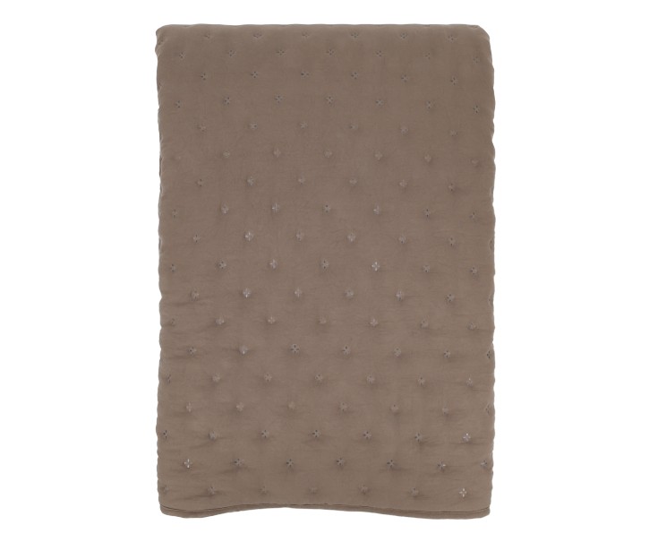 Měkký hnědý prošívaný přehoz Aix Soft na dvoulůžko – 260*240 cm Chic Antique