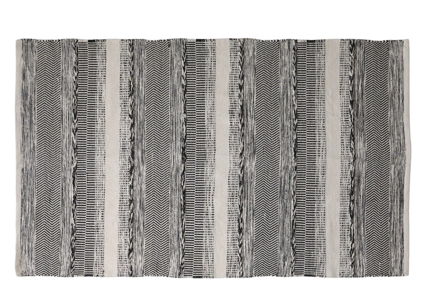 Bavlněný koberec s černobílým vzorem – 180*120 cm