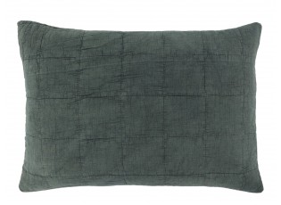 Tmavě zelený povlak na polštář s opraným vzhledem Aix Vintage – 60*40 cm