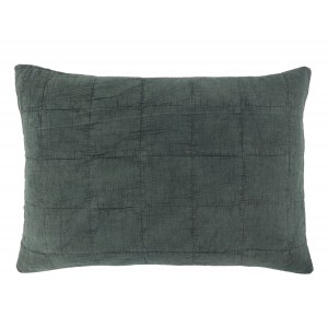 Tmavě zelený povlak na polštář s opraným vzhledem Aix Vintage – 60*40 cm