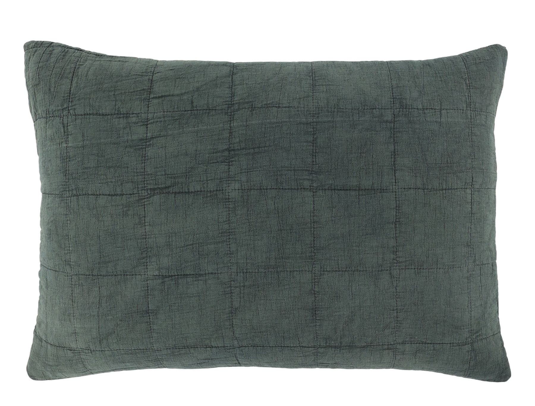 Tmavě zelený povlak na polštář s opraným vzhledem Aix Vintage – 60*40 cm