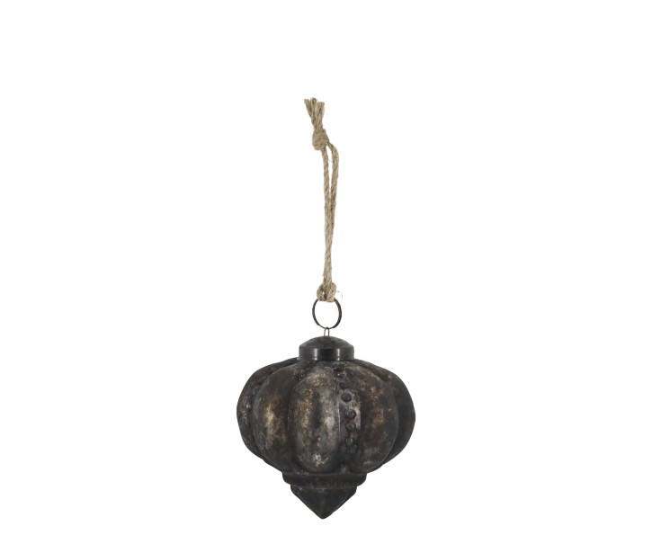 Mocca antik vánoční skleněná baňka – 7*7*7 cm Chic Antique