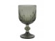 Kouřová sklenice na víno s drážkami Riller – Ø 8*14,5 cm / 250ml Chic Antique
