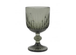 Kouřová sklenice na víno s drážkami Riller – Ø 8*14,5 cm / 250ml