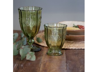 Zelená sklenice Saint-Émilion s dekorem – Ø 8,5*10,5 cm / 250ml