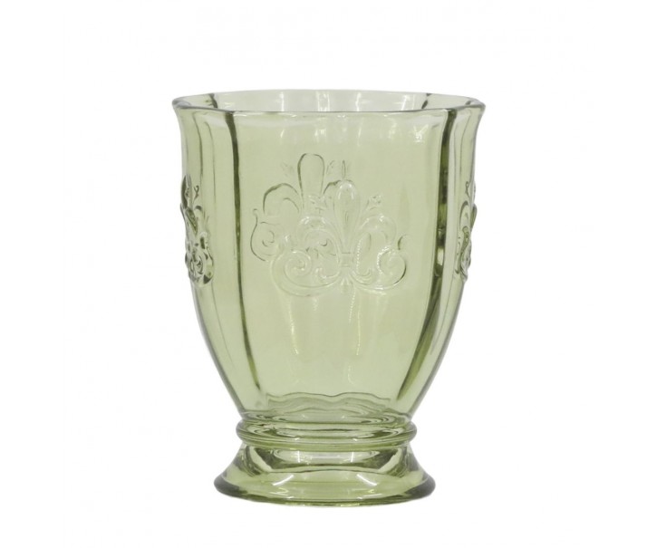 Zelená sklenice Saint-Émilion s dekorem – Ø8,5*10,5 cm Chic Antique