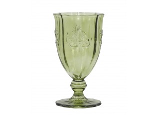 Zelená sklenice na víno Saint-Émilion s dekorem – Ø 9*16 cm / 350ml