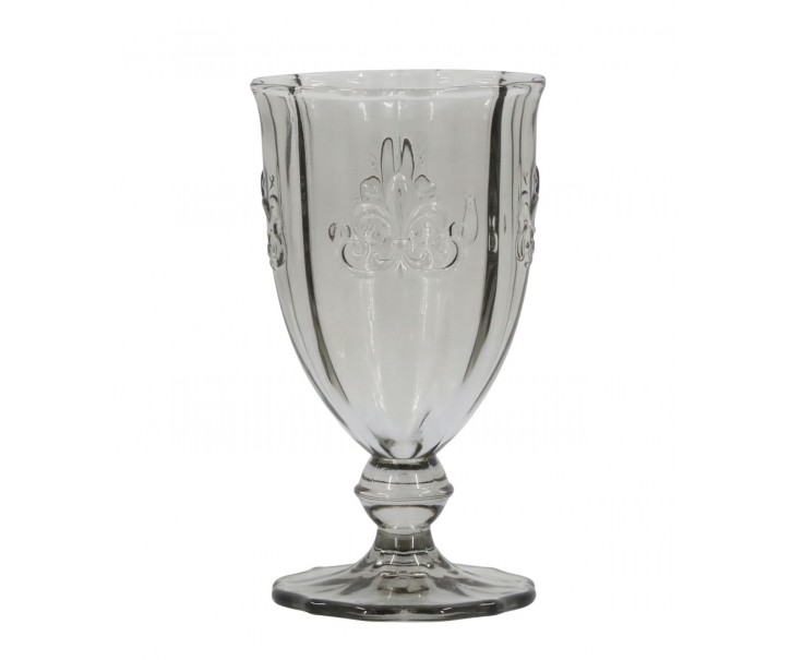 Šedá sklenice na víno Saint-Émilion se vzorem – Ø 9*16 cm / 350ml Chic Antique