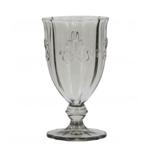 Šedá sklenice na víno Saint-Émilion s dekorem – Ø 9*16 cm / 350ml
