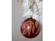 Vínová skleněná vánoční ozdoba s listy Bauble – Ø 8 cm Chic Antique