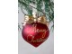 Červená skleněná vánoční baňka s mašlí Merra Christmas – Ø 8*10 cm Chic Antique