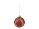 Červená skleněná vánoční ozdoba s girlandou Chic Bauble – Ø 8 cm Chic Antique