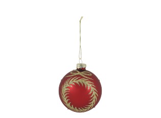 Červená skleněná vánoční ozdoba s girlandou Chic Bauble – Ø 8 cm