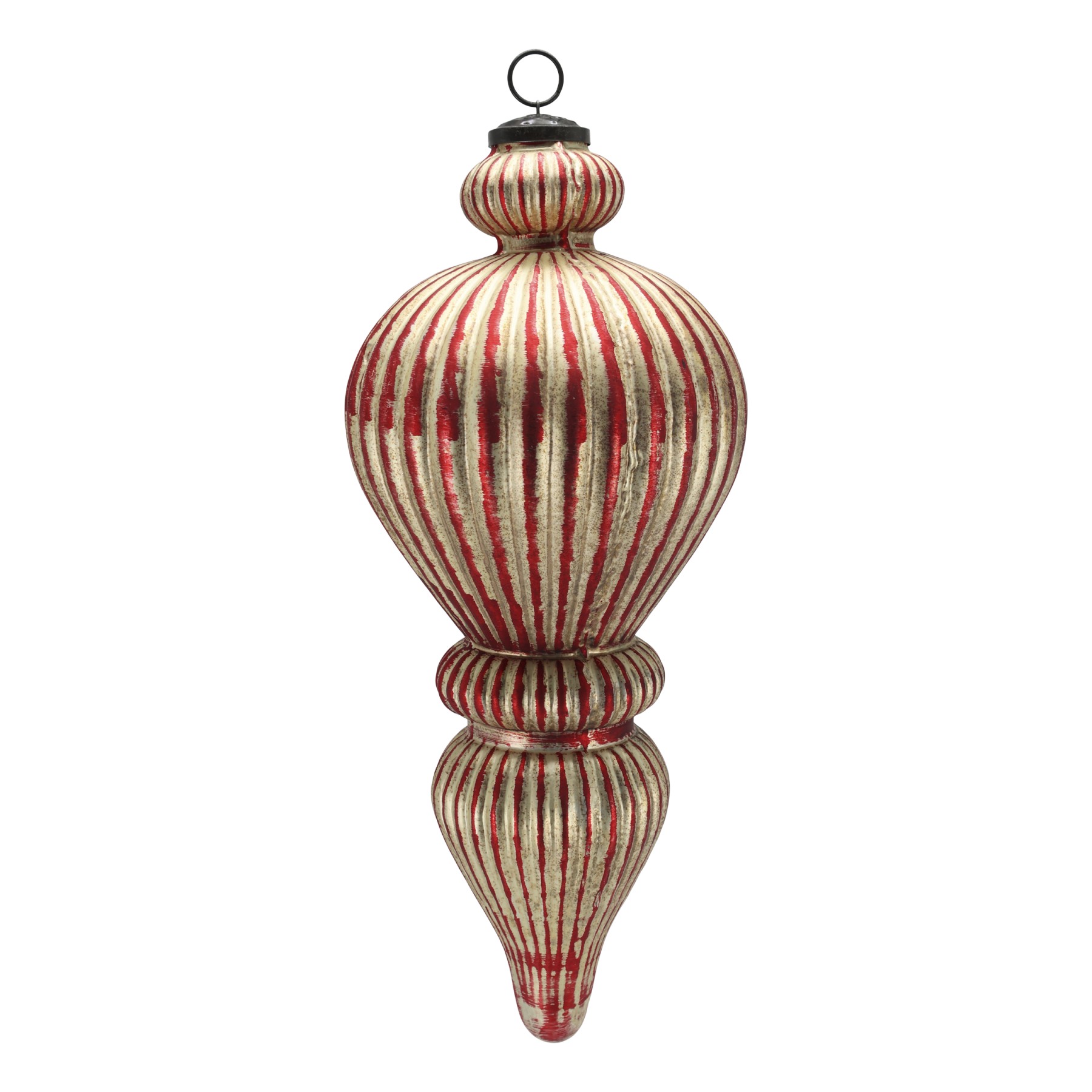 Vánoční veliká červená champagne skleněná ozdoba Ornament – Ø 17*42 cm