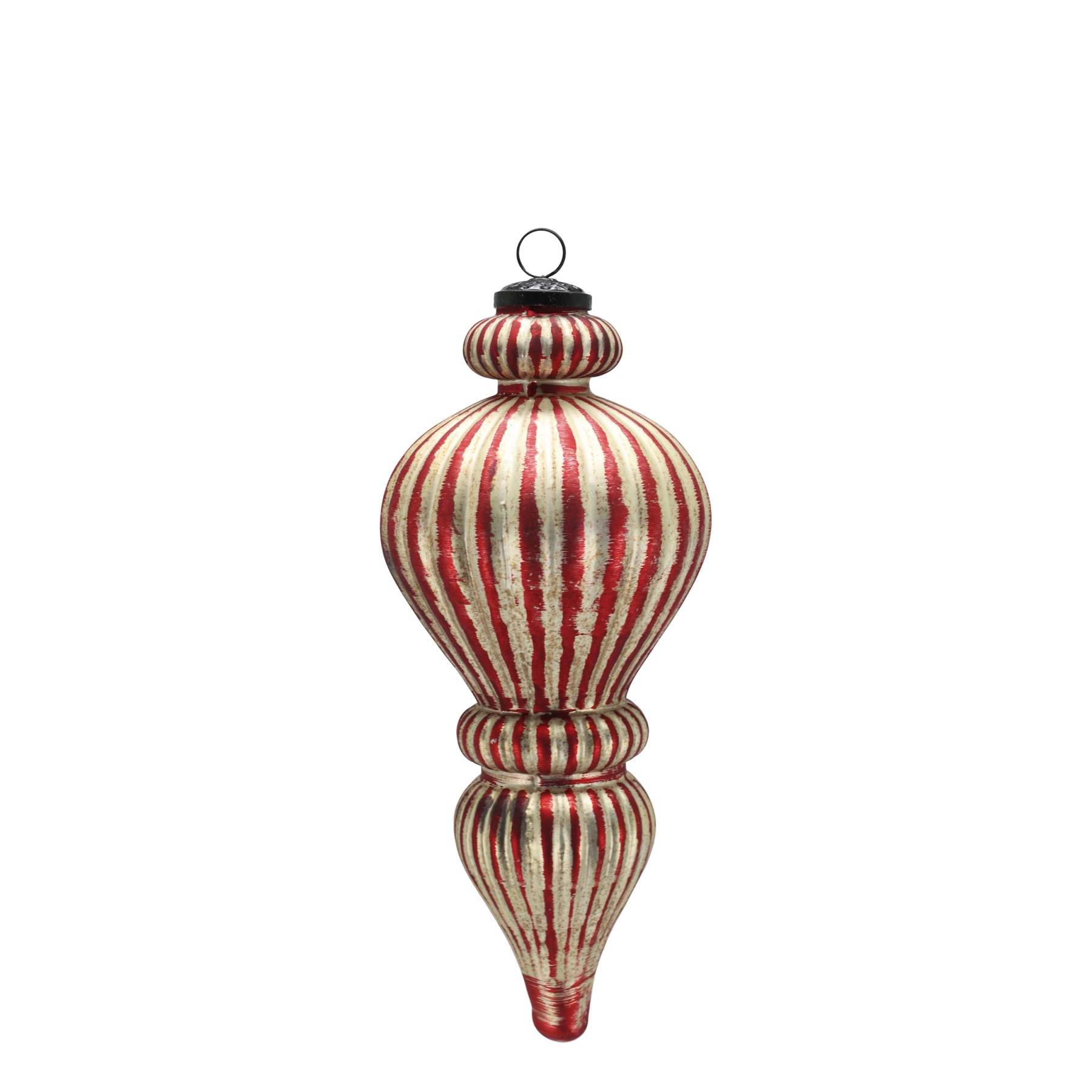 Vánoční veliká červená champagne skleněná ozdoba Ornament – Ø 13*30 cm