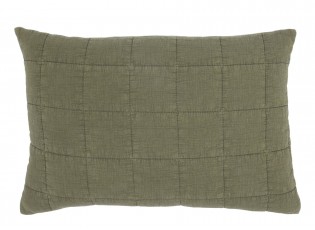 Olivově zelený povlak na polštář s opraným vzhledem Aix Vintage – 60*40 cm