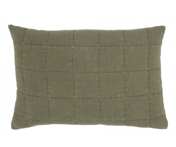 Olivově zelený povlak na polštář s opraným vzhledem Aix Vintage – 60*40 cm Chic Antique