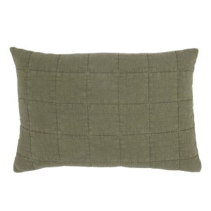 Olivově zelený povlak na polštář s opraným vzhledem Aix Vintage – 60*40 cm