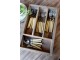 Box na příbory se 4 přihrádkami z borovicového dřeva Nature – 40*27*8,5 cm Chic Antique