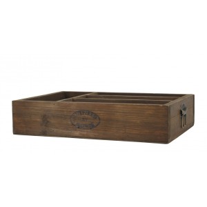 Box na příbory se 4 přihrádkami z borovicového dřeva Nature – 40*27*8,5 cm