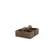 Box s rukojetí a 2 boxy z borovicového dřeva Nature – 23*12*13 cm Chic Antique