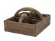 Box s rukojetí a 2 boxy z borovicového dřeva Nature – 23*12*13 cm Chic Antique