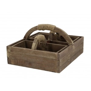 Box s rukojetí a 2 boxy z borovicového dřeva Nature – 23*12*13 cm
