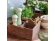 Box s rukojetí a 4 přihrádkami z borovicového dřeva Nature – 24*24*16 cm Chic Antique