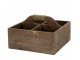 Box s rukojetí a 4 přihrádkami z borovicového dřeva Nature – 24*24*16 cm Chic Antique