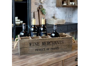 Box s 10 přihrádkami na víno z borovicového dřeva Wine Merchants – 49*21*14 cm
