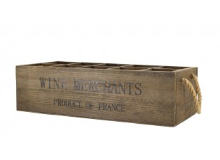 Box s 10 přihrádkami na víno z borovicového dřeva Wine Merchants – 49*21*14 cm