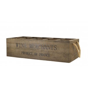 Box s 10 přihrádkami na víno z borovicového dřeva Wine Merchants – 49*21*14 cm