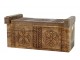 Krabička Grimaud s vyřezáváním a víkem z recyklovaného dřeva – 36*19*17 cm Chic Antique