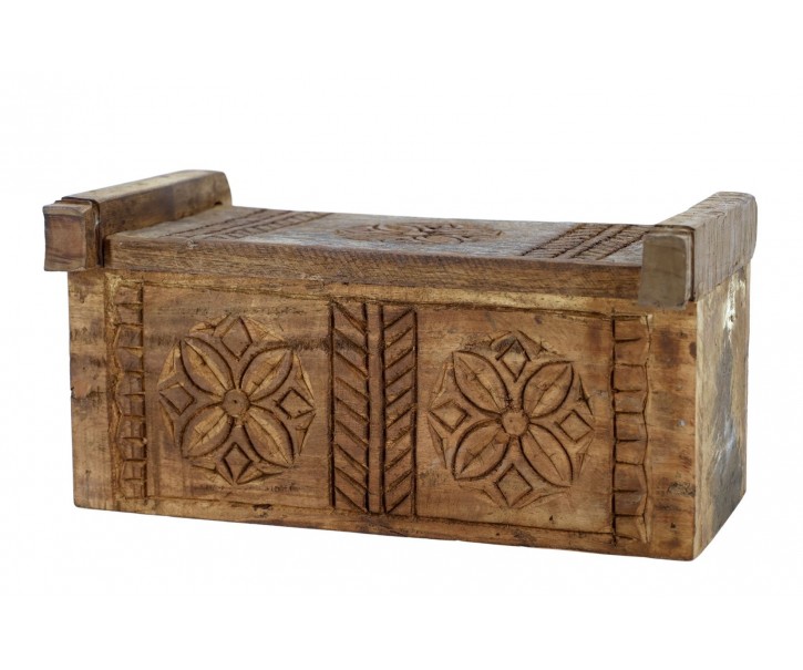 Krabička Grimaud s vyřezáváním a víkem z recyklovaného dřeva – 36*19*17 cm Chic Antique